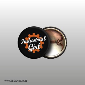 Button Industrial Girl Weiß