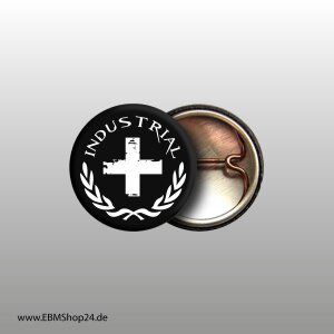 Button Industrial Cross Weiß