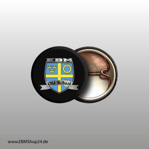 Button EBM Old School Sweden Silver