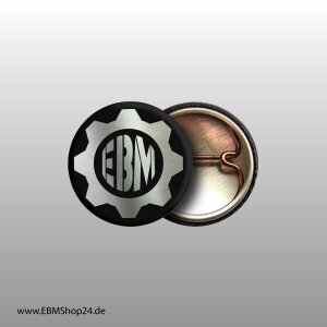 Button EBM Eagle Circle Silver