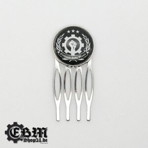 hair slide - EBM Clenched Hand - Silver