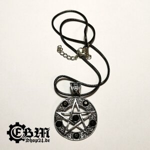 Halsband - Pentagram with black stones