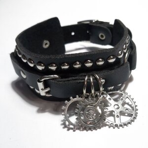 Bracelet - Rivets & Gears - PU