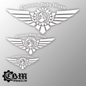 EBM - Wings II - Sticker 290 x 124 mm (S) Outside (not mirrored) Silver