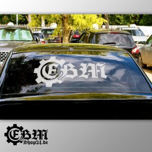 EBM Logo - Aufkleber 200 x 97 mm (S) Outside (not mirrored) Black