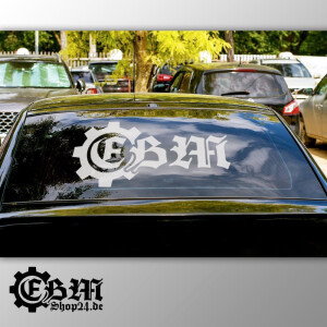 EBM Logo - Aufkleber 500 x 243 mm (XL) Innen (gespiegelt) Schwarz
