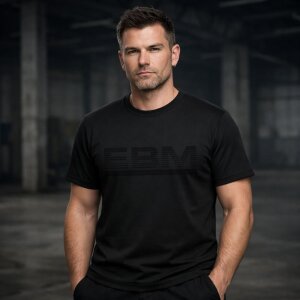 EBM Lines - T-Shirt - black on black XXL