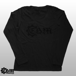 Girlie Longsleeve - EBM Logo - black on black