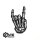 Patch skeleton finger with Mano Cornuta